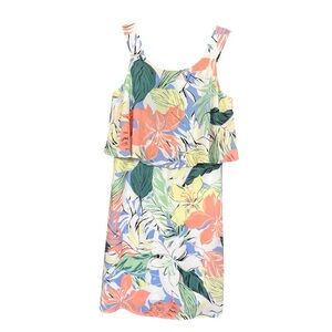 Christopher & Banks Colorful Tropical Floral Sleeveless Dress Size M EUC